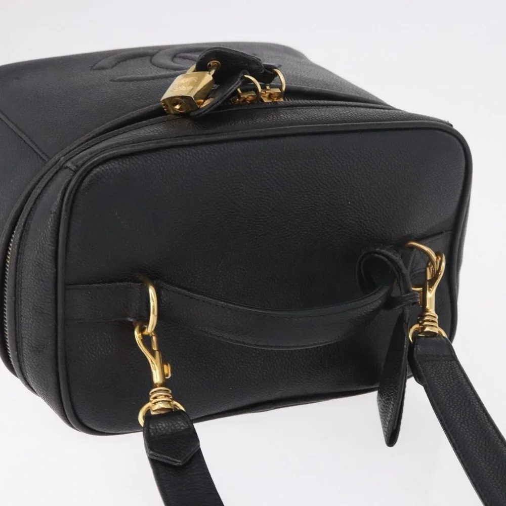 CHANEL Black Caviar Vanity Crossbody Bag with Gold Hardware